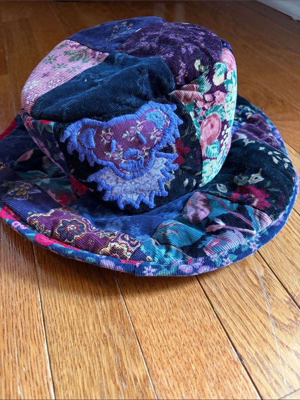 Gypsy Rose Grateful Dead Patchwork Velvet Bucket Hat - Picture 2 of 7